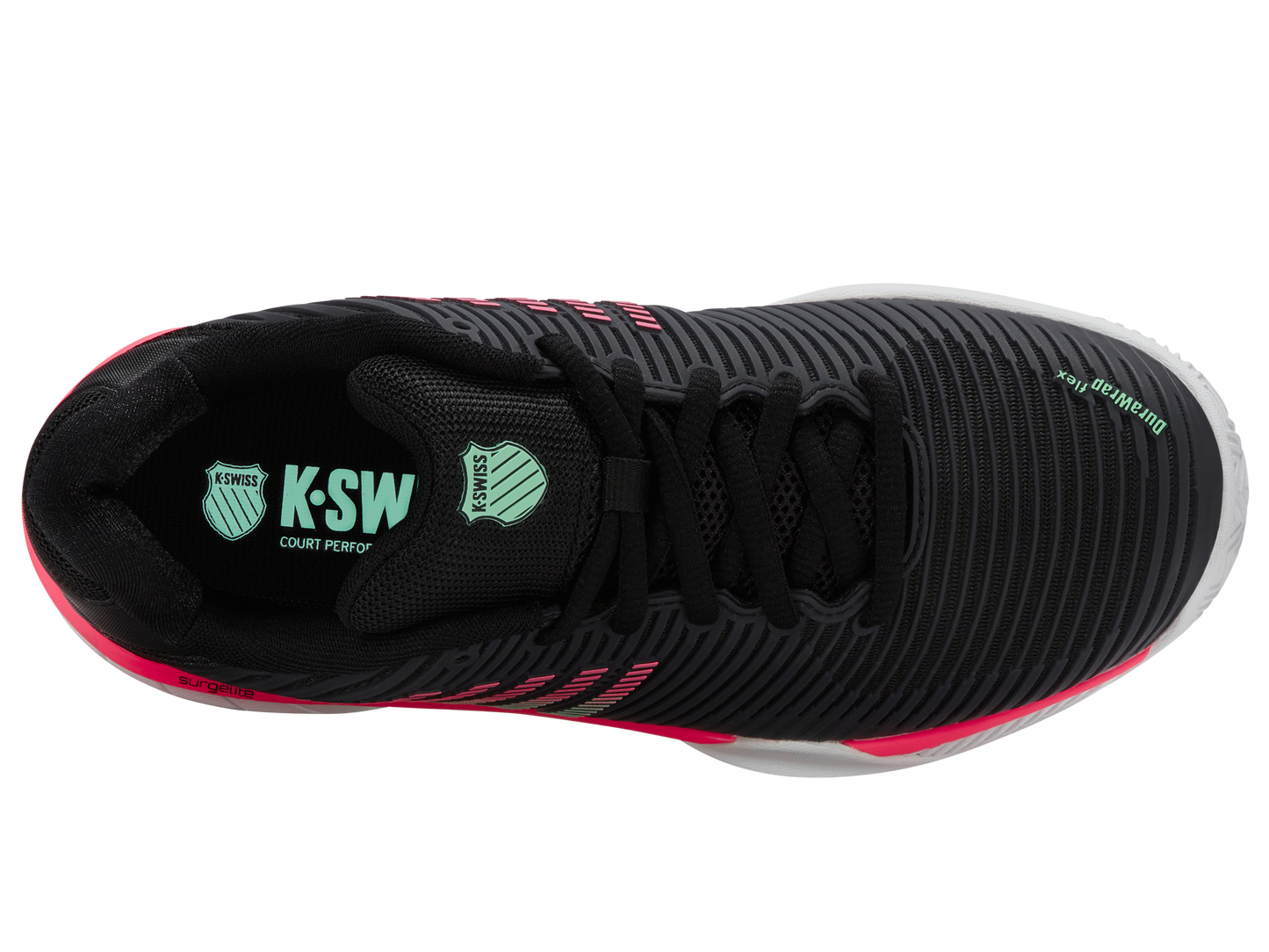 96614-037-M | HYPERCOURT EXPRESS 2 CLAY | ZWART/WIT/NEON MINT