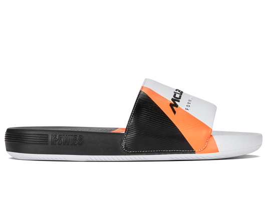 04422-196-M | SLIDE SANDAAL X MCLAREN F1 TEAM | WIT/ZWART/PAPAYA