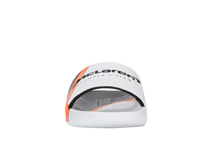04422-196-M | SLIDE SANDAL X MCLAREN F1 TEAM | WHITE/BLACK/PAPAYA