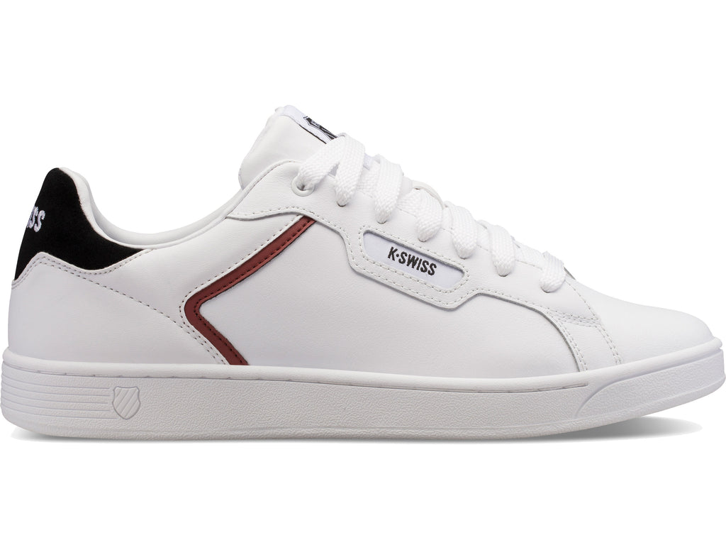 06347-123-M | MENS CLEAN COURT II CMF | WHITE/BLACK/COWHIDE