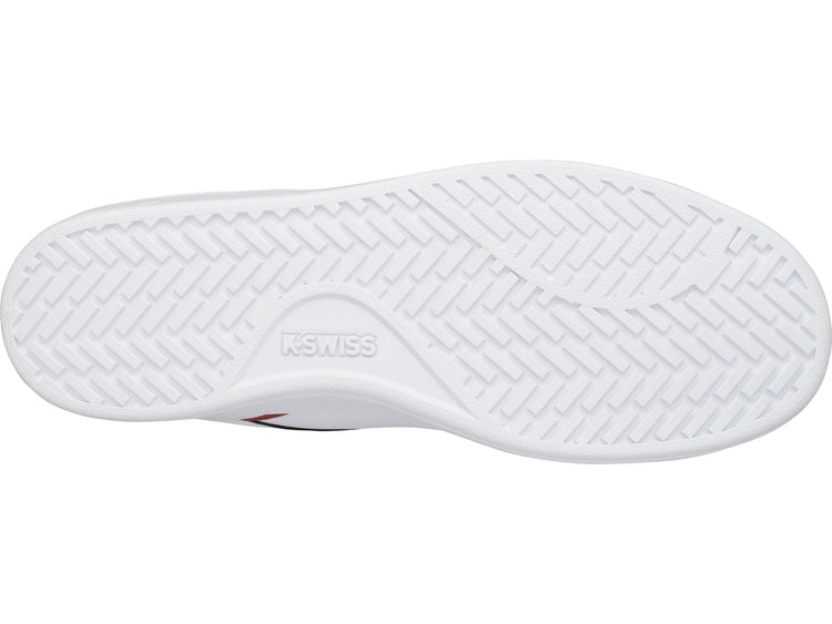 06347-123-M | MENS CLEAN COURT II CMF | WHITE/BLACK/COWHIDE