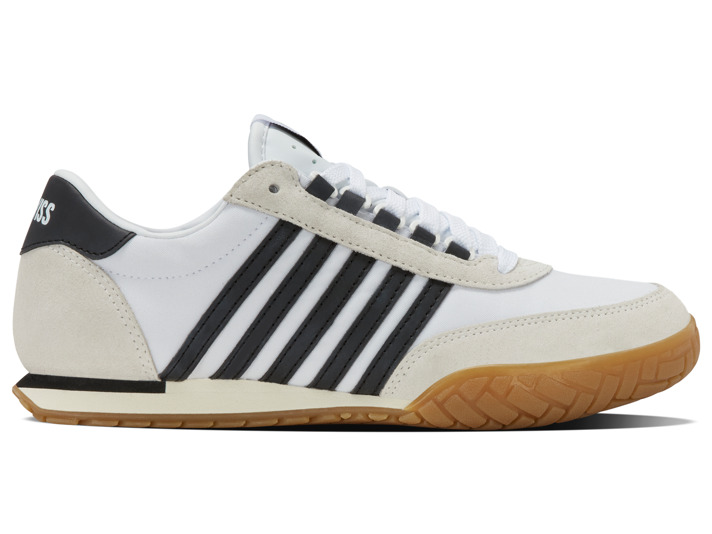 09463-168-M | VINTAGE TRAINER T | WIT/ZWART/GUM