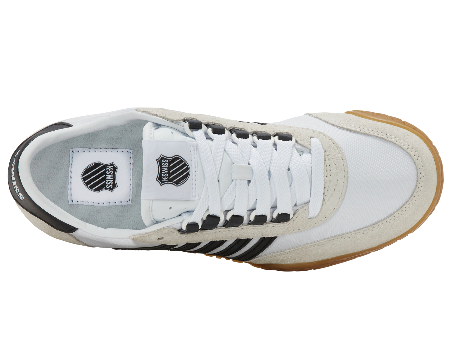 09463-168-M | VINTAGE TRAINER T | WIT/ZWART/GUM