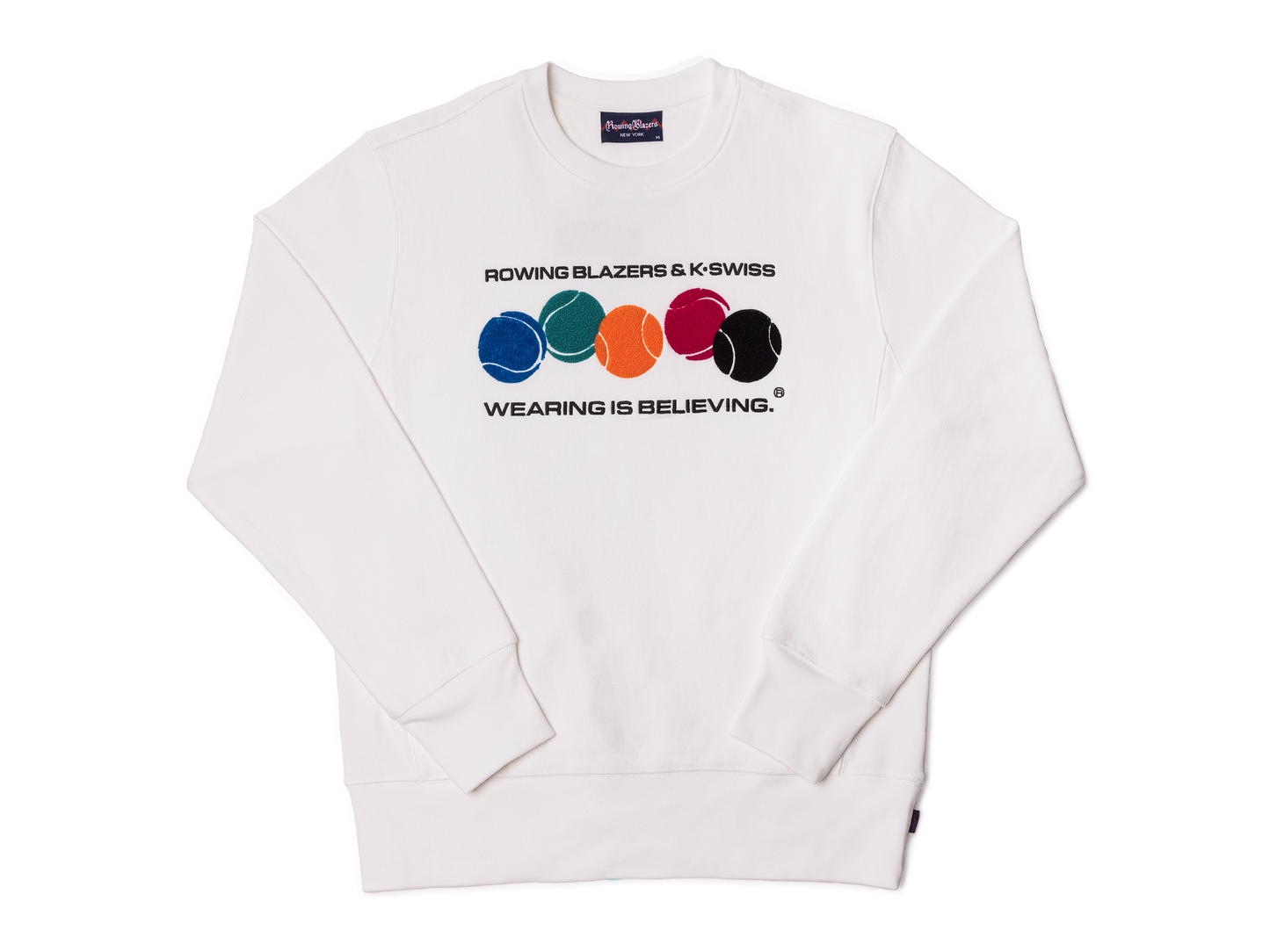 106074-100 | ROWING BLAZERS X K-SWISS CREWNECK SWEATSHIRT | WHITE