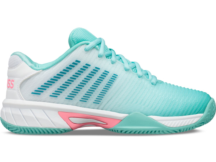 86614-439-M | HYPERCOURT EXPRESS 2 CLAY | ARUBA BLUE/WHITE/SOFT NEON PINK