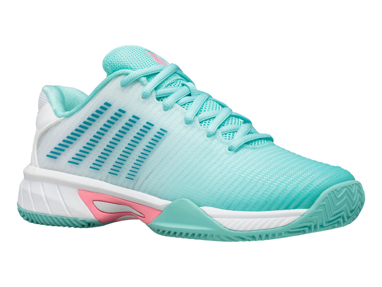 86614-439-M | HYPERCOURT EXPRESS 2 CLAY | ARUBA BLUE/WHITE/SOFT NEON PINK