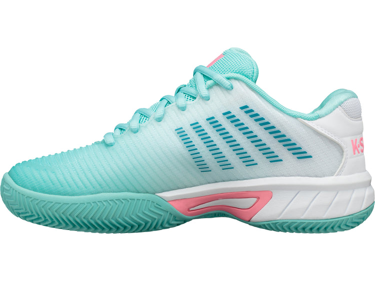 86614-439-M | HYPERCOURT EXPRESS 2 CLAY | ARUBA BLUE/WHITE/SOFT NEON PINK