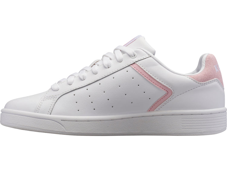 96347-179-M | WOMENS CLEAN COURT II CMF | WHITE/PARFAIT PINK
