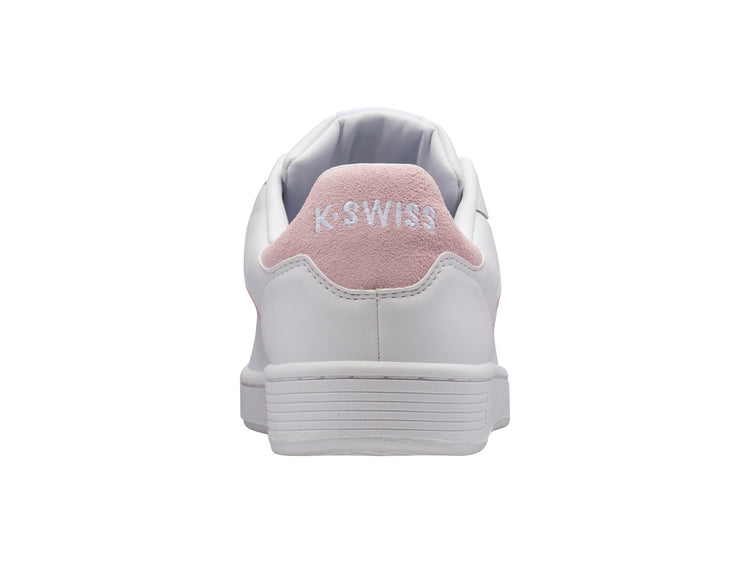 96347-179-M | WOMENS CLEAN COURT II CMF | WHITE/PARFAIT PINK