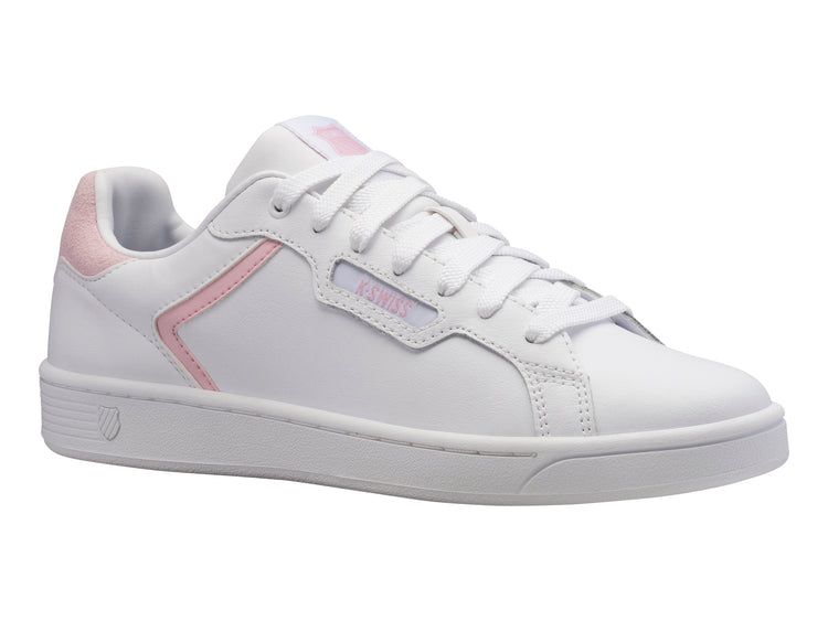 96347-179-M | WOMENS CLEAN COURT II CMF | WHITE/PARFAIT PINK