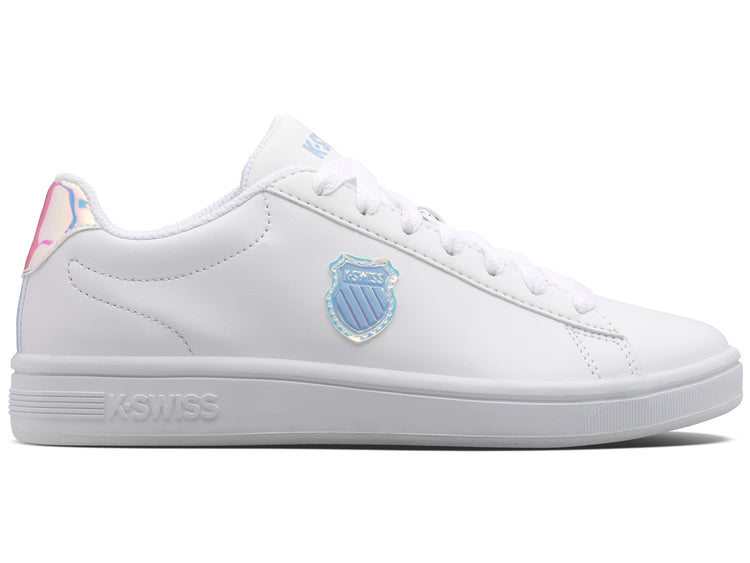 96599-161-M | COURT SHIELD | WHITE/CHAMBRAY BLUE/SAND CORAL