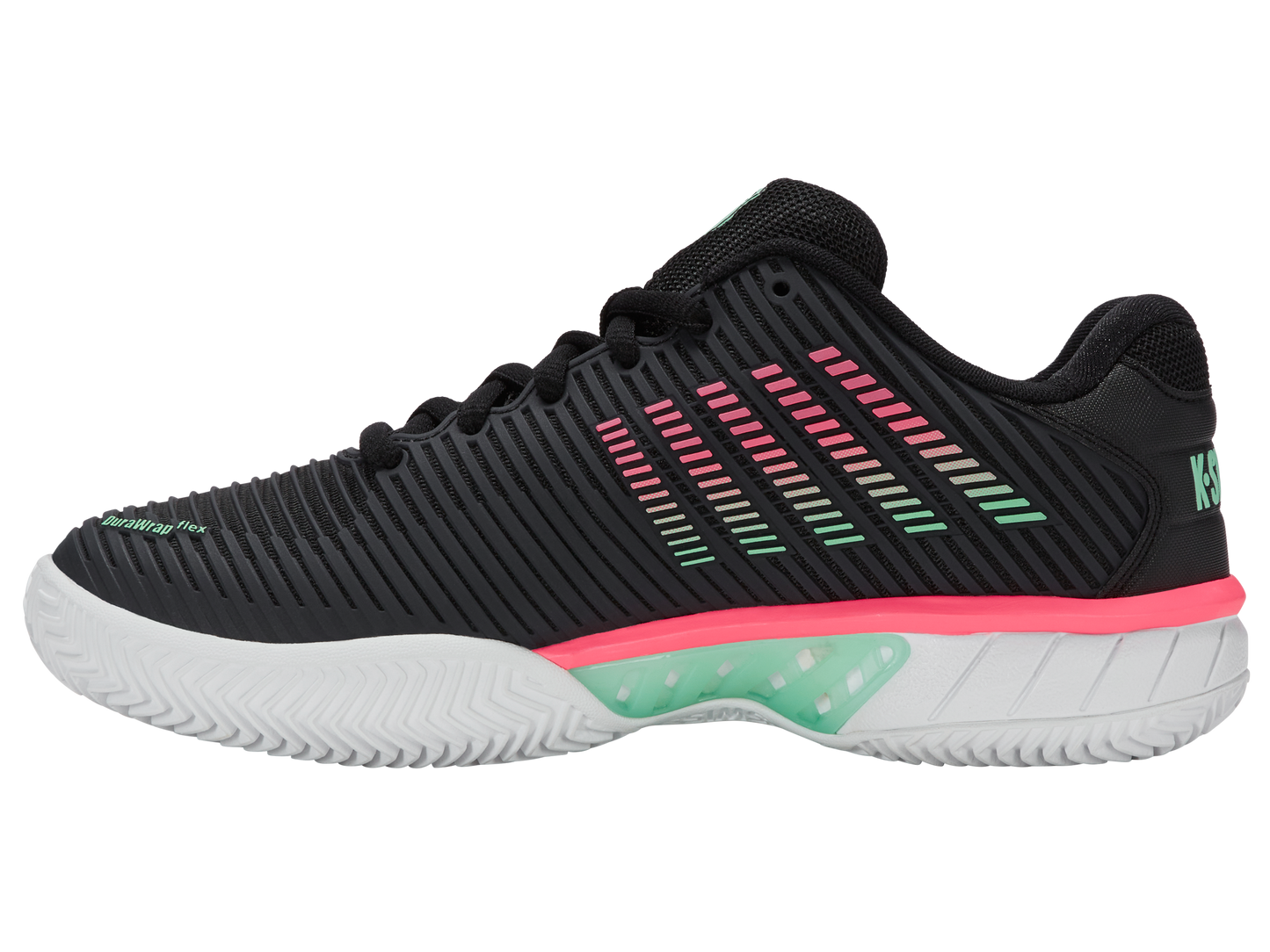 96614-037-M | HYPERCOURT EXPRESS 2 CLAY | ZWART/WIT/NEON MINT