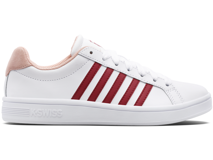 97011-116-M | COURT TIEBREAK | WHITE/BURGUNDY/PEACHY KEEN