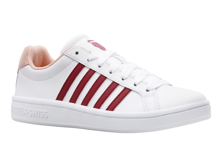 97011-116-M | COURT TIEBREAK | WHITE/BURGUNDY/PEACHY KEEN