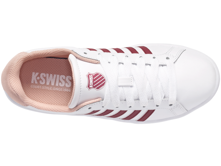 97011-116-M | COURT TIEBREAK | WHITE/BURGUNDY/PEACHY KEEN